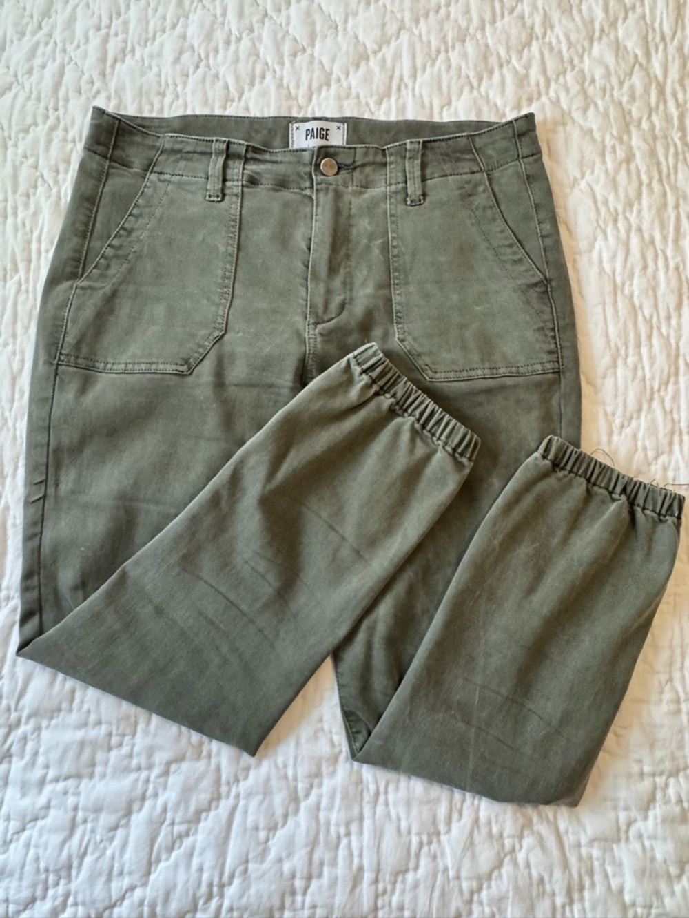 PAIGE Olive Green Utility Jogger Pants size 30